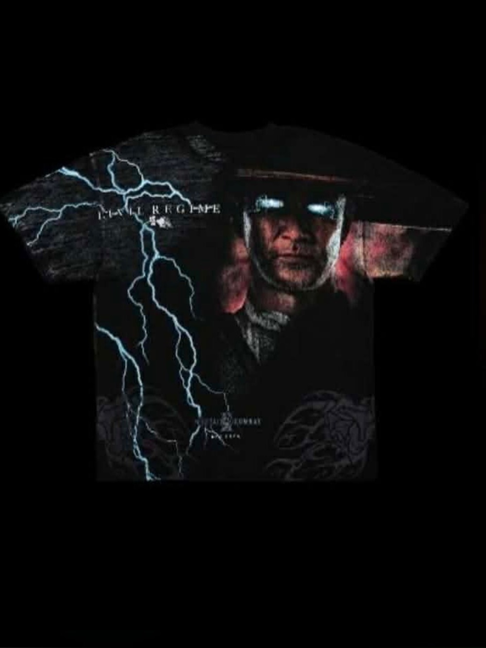 Civil Regime x Mortal Kombat "RAIDEN ROSE CHAOS" OVERSIZED TEE IN BLACK XL
